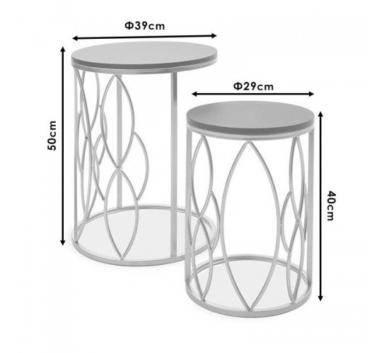 Βοηθητικά τραπέζια σαλονιού Zion I σετ 2 τεμ χρυσό-μαύρο Υλικό: METAL - MDF 104-000008