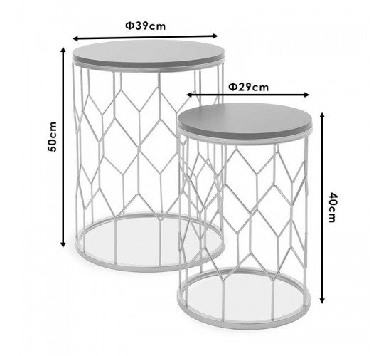 Βοηθητικά τραπέζια σαλονιού Zion II σετ 2 τεμ χρυσό-μαύρο Υλικό: METAL - MDF 104-000009