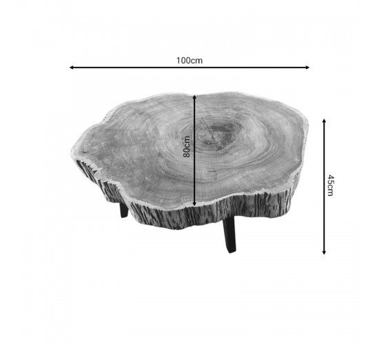 Τραπέζι σαλονιού Serhio  φυσικό μασίφ ξύλο ακακίας 100x80x45εκ Υλικό: ACACIA WOOD 113-000036