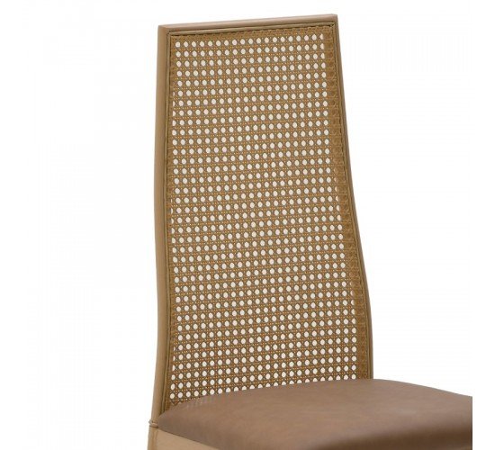 Καρέκλα Lasmipe Inart καφέ pu-rattan 40x49x96εκ 115-003199