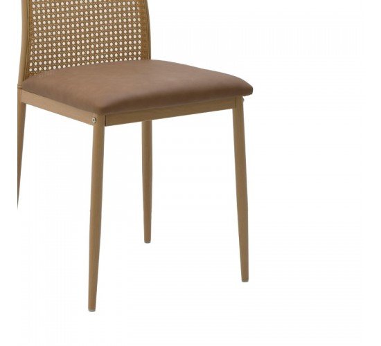 Καρέκλα Lasmipe Inart καφέ pu-rattan 40x49x96εκ 115-003199