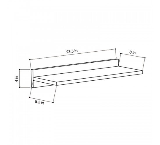 Ραφιέρα τοίχου Duz χρώμα φυσικό 60x22x10εκ Υλικό: MELAMINE 18mm. 119-000716