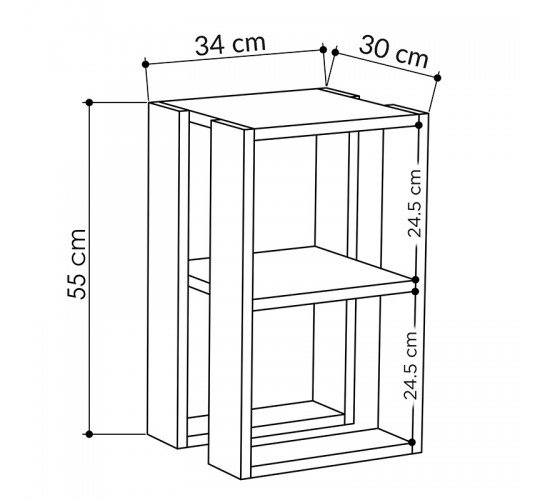 Κομοδίνο Passion oak 34x30x55εκ Υλικό: CHIPBOARD WITH MELAMINE COATING 18mm 119-001165