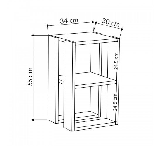 Κομοδίνο Passion λευκό 34x30x55εκ Υλικό: CHIPBOARD WITH MELAMINE COATING 18mm 119-001178