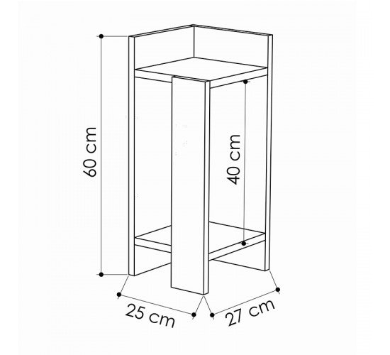 Κομοδίνο Immerse σετ 2 τμχ. oak-ανθρακί 27x25x60εκ Υλικό: CHIPBOARD WITH MELAMINE COATING 18mm 119-001181