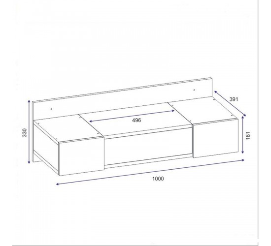 Τουαλέτα Tabia pakoworld κρεμαστή με καθρέπτη λευκό 100x39x33εκ