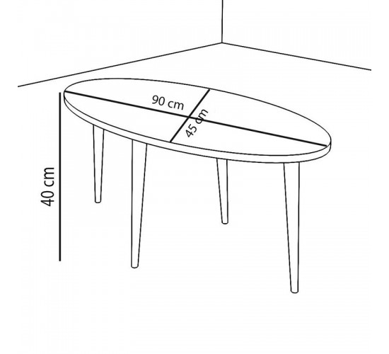 Τραπέζι σαλονιού Barton pakoworld sonoma-καφέ 90x45x40εκ