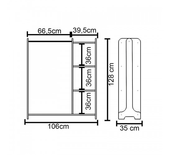 Έπιπλο εισόδου Renesme λευκό 106x35x128εκ Υλικό: CLIPBOARD WITH MELAMINE COATING 120-000211