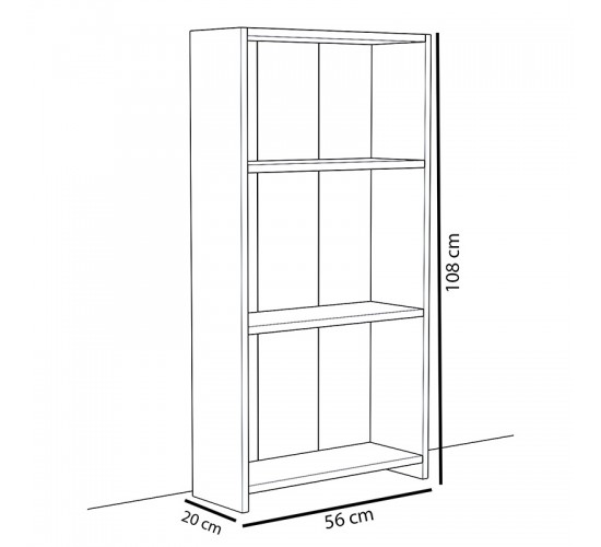 Βιβλιοθήκη Linet sonoma-λευκό 56x20x108εκ Υλικό: CLIPBOARD WITH MELAMINE 120-000255