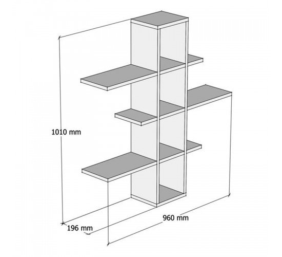 Ραφιέρα τοίχου Akira sonoma-ανθρακί 96x19.5x101εκ Υλικό: CHIPBOARD WITH MELAMINE 18 mm 120-000259