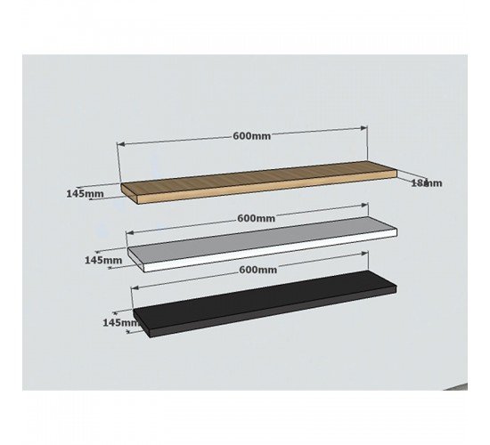 Ραφιέρα τοίχου Edna σετ 3τεμ τρίχρωμη 60x14.5x1.8εκ Υλικό: CHIPBOARD WITH MELAMINE 18 mm 120-000262