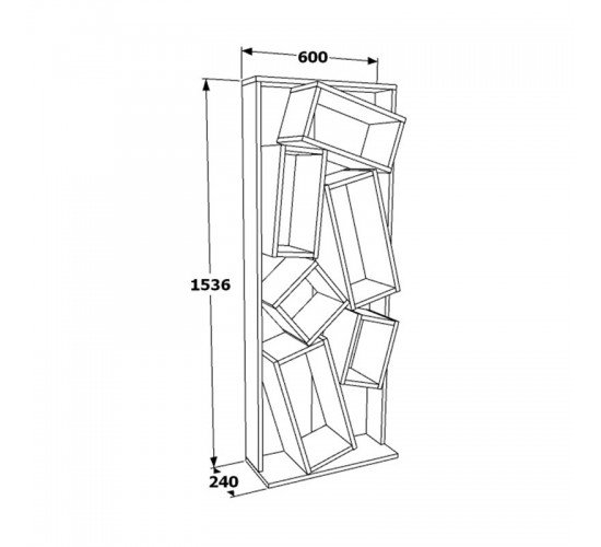 Βιβλιοθήκη Jamey sonoma-μαύρο 60x24x153,6εκ Υλικό: CHIPBOARD WITH MELAMINE 120-000367