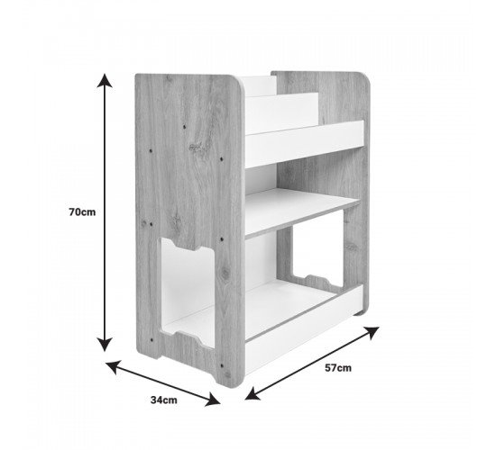 Ραφιέρα Seagull φυσικό-λευκό mdf 57x34x70εκ Υλικό: MDF 120-000423