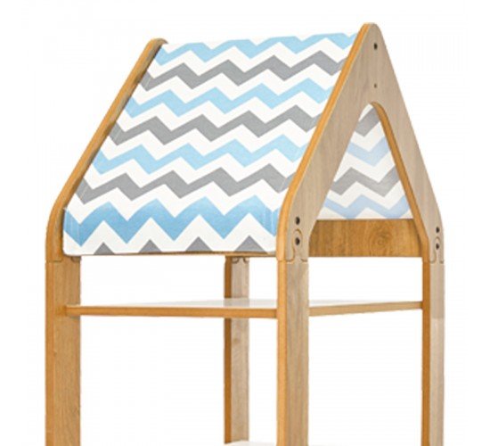 Ραφιέρα Montessori Zoilen II φυσικό-λευκό-μπλε mdf 50x30x120εκ Υλικό: MDF 120-000434