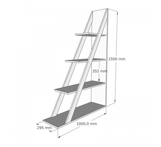 Βιβλιοθήκη Quina σε ανθρακί απόχρωση 100x30x150εκ Υλικό: CLIPBOARD WITH MELAMINE 120-000491