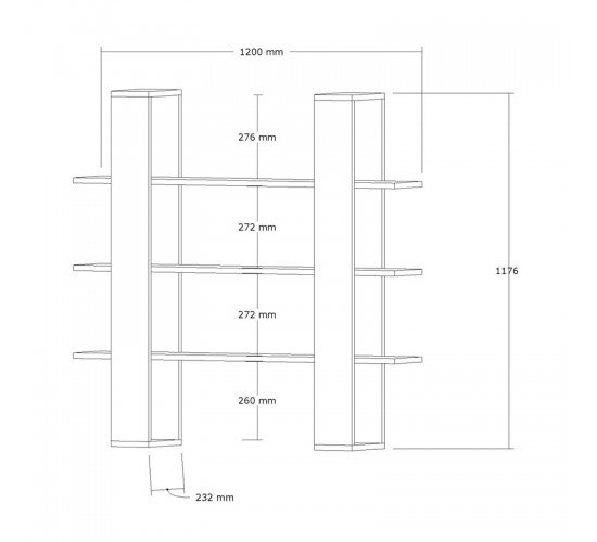 Βιβλιοθήκη Yotek σε καρυδί απόχρωση 120x23x120εκ Υλικό: CHIPBOARD WITH MELAMINE 120-000493