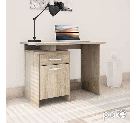 Γραφείο εργασίας Looney χρώμα sonoma 100x55x75εκ Υλικό: MDF & 3D PAPER LAMINATED WOOD 16 MM  & 25MM 123-000084