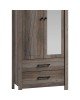 Ντουλάπα ρούχων Tara δίφυλλη καθρέπτης rustic oak 84.5x52x193εκ Υλικό: MDF & CLIPBOARD 16mm & 50mm WITH PAPER WOOD 123-000170