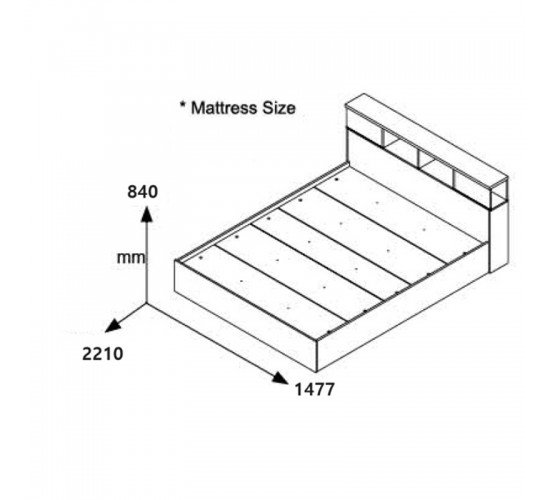 Κρεβάτι διπλό OLYMPUS σε χρώμα castilo oak 140x200εκ Υλικό: PAPER LAMINATED - MDF - MELAMINE 123-000216