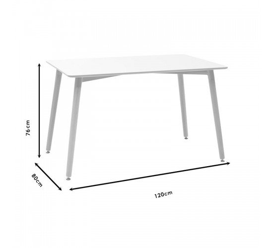 Τραπέζι Cuba MDF sonoma-μαύρο 120x70x76εκ Υλικό: MDF BOARD THICKNESS 20MM WITH PAPER WOOD - IRON TUBE 38X1.1 127-000084