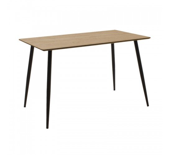 Τραπέζι Cuba MDF sonoma-μαύρο 120x70x76εκ Υλικό: MDF BOARD THICKNESS 20MM WITH PAPER WOOD - IRON TUBE 38X1.1 127-000084