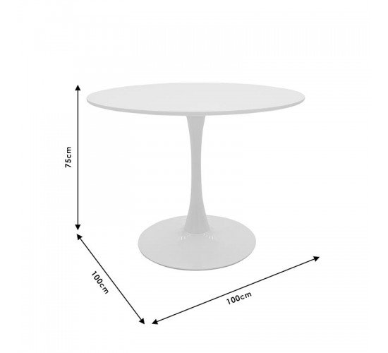 Τραπέζι Balou MDF μαύρο Φ100x75εκ Υλικό: MDF - METAL 127-000085