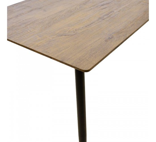 Τραπέζι Cuba MDF sonoma-μαύρο 70x70x75εκ Υλικό: MDF BOARD THICKNESS 20MM WITH PAPER WOOD - IRON TUBE 38X1.1 127-000137