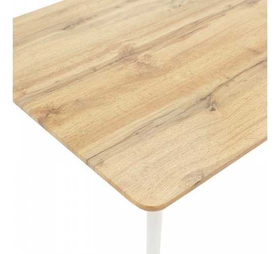 Τραπέζι Cuba MDF sonoma-λευκό 120x80x75εκ Υλικό: MDF BOARD THICKNESS 20MM WITH PAPER WOOD - IRON TUBE 38X1.1 127-000139