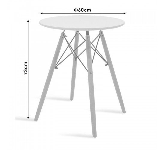 Τραπέζι Julita Φ60 επιφάνεια MDF μαύρο Υλικό: MDF - BEECH WOOD - METAL 127-000144