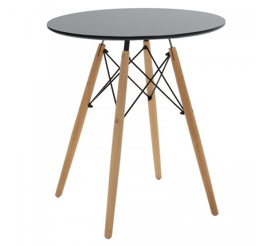 Τραπέζι Julita Φ60 επιφάνεια MDF μαύρο Υλικό: MDF - BEECH WOOD - METAL 127-000144