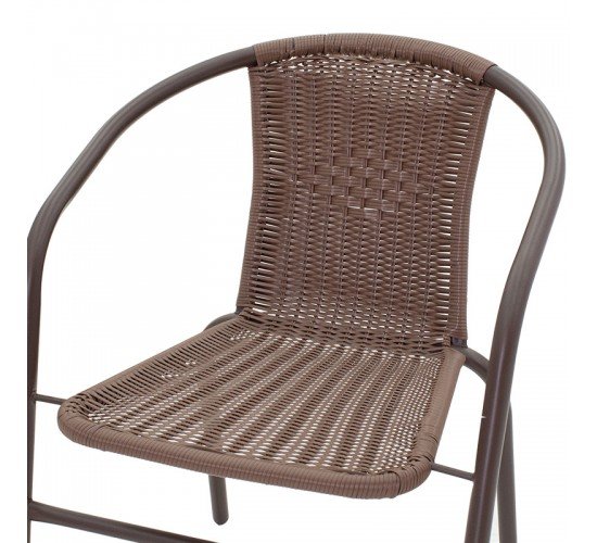 Πολυθρόνα Obbi μέταλλο-pe καφέ Υλικό: PE RATTAN - METAL 24x0.8MM 130-000008