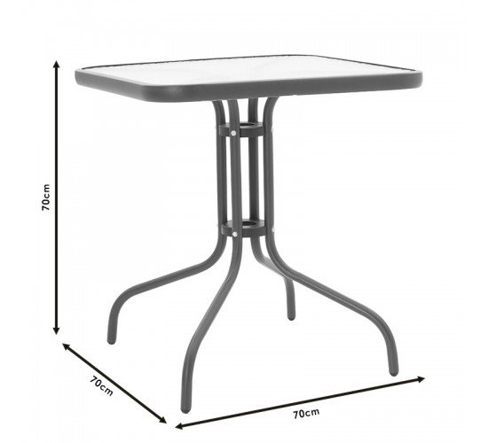 Τραπέζι Watson μέταλλο καφέ-γυαλί 70x70x70εκ Υλικό: METAL-WATER WAVE TEMPERED GLASS 130-000032