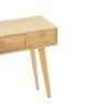Κονσόλα Finian ξύλο σε φυσική απόχρωση 100x35x75εκ Υλικό: paulownia pine wood drawer with rattan 135-000012