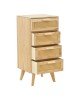 Συρταριέρα Othello ξύλο σε φυσική απόχρωση 40x35x82.5εκ Υλικό: paulownia pine wood drawer with rattan 135-000015