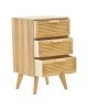 Κομοδίνο Amadeus ξύλο σε φυσική απόχρωση 40x35x66εκ Υλικό: paulownia pine wood drawer with rattan 135-000016