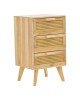 Κομοδίνο Amadeus ξύλο σε φυσική απόχρωση 40x35x66εκ Υλικό: paulownia pine wood drawer with rattan 135-000016