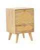 Κομοδίνο Finian ξύλο σε φυσική απόχρωση 40x35x59εκ Υλικό: paulownia pine wood drawer with rattan 135-000018