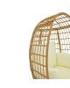 Πολυθρόνα Frox wicker rattan φυσικό-μεταλλικό φυσικό-μαύρο πόδι-μπεζ μαξιλάρι 96x76x145εκ Υλικό: METAL-FABRIC-WICKER 152-000021