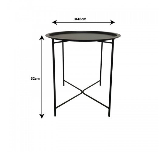 Τραπέζι Caius μέταλλο σε μαύρη απόχρωση Φ46x52εκ Υλικό: STEEL -Table leg tube: Dia.10mm 152-000045