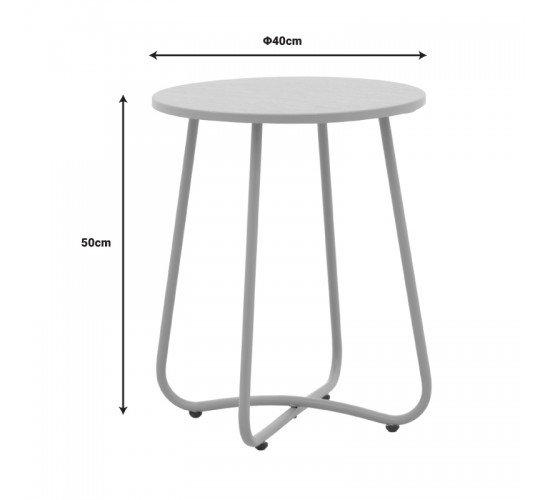 Τραπέζι Bramwell μέταλλο μπεζ Φ40x50εκ Υλικό: STEEL -Main steel tube: φ16/13mm 152-000046