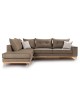 Γωνιακός καναπές δεξιά γωνία Luxury II pakoworld ύφασμα mocha-cream 290x235x95εκ