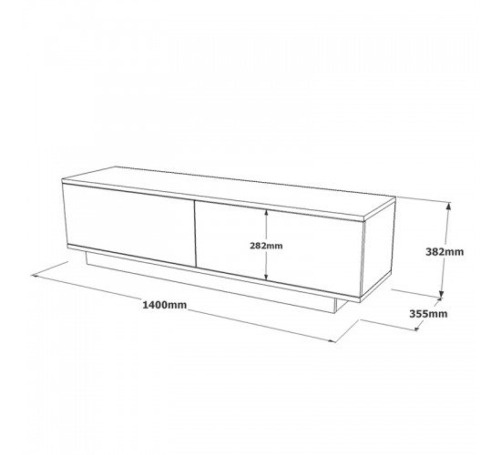 Έπιπλο τηλεόρασης Zoeva γκρι cemento 140x35,5x38εκ Υλικό: CLIPBOARD WITH MELAMINE COATING 18mm - MDF 176-000013