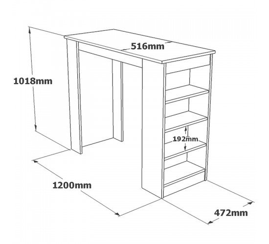 Τραπέζι μπαρ Riff λευκό-sonoma 120x51.5x101.5εκ Υλικό: CLIPBOARD WITH MELAMINE COATING  18mm 176-000052