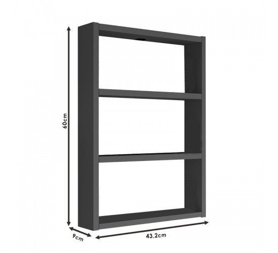 Ραφιέρα τοίχου Seraphim λευκό 43.2x9x60εκ Υλικό: CLIPBOARD WITH MELAMINE COATING  - PP 176-000089