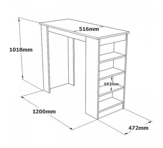 Τραπέζι μπαρ Riff λευκό 120x51.5x101.5εκ Υλικό: CLIPBOARD WITH MELAMINE COATING  18mm 176-000096