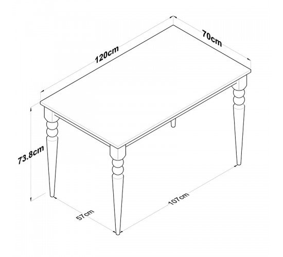 Τραπέζι Rosette φυσικό-λευκό 120x70x73.8εκ Υλικό: CLIPBOARD WITH MELAMINE 182-000057