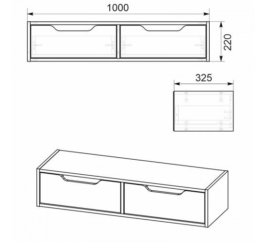 Κονσόλα-τουαλέτα Alberto κρεμαστή wenge 100x32.5x22εκ Υλικό: CLIPBOARD WITH MELAMINE 184-000020