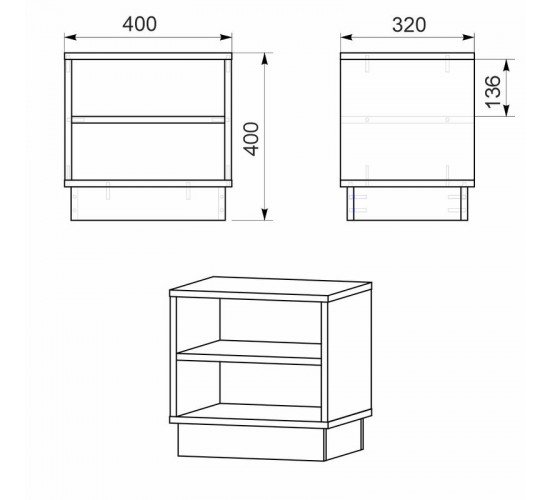 Κομοδίνο Mason λευκό 40x32x40εκ Υλικό: CHIPBOARD WITH MELAMINE COATING 16mm 184-000072