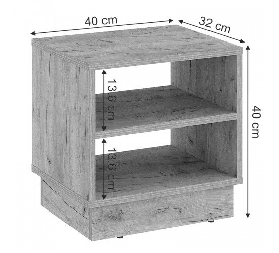 Κομοδίνο Mason μελαμίνης σε oak απόχρωση 40x32x40εκ Υλικό: CHIPBOARD WITH MELAMINE COATING 16mm 184-000100