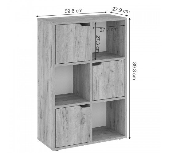 Βιβλιοθήκη Bookel μελαμίνης σε oak απόχρωση 59.5x27.5x89εκ Υλικό: CLIPBOARD WITH MELAMINE 184-000102